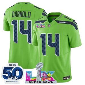 Mens or Youths Choose Sam Darnold Green Super Bowl LX Jersey Vapor Stitched